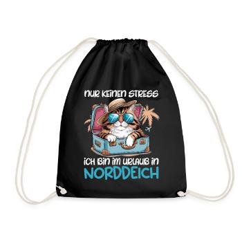 Nordsee NUR KEIN STRESS BIN IM URLAUB AN DER - Turnbeutel - Schwarz - Vorne