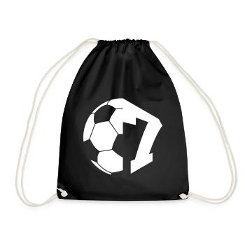 NR. 7 FUßBALLER NUMMER 7 FUßBALL 7. GEBURTSTAG - Turnbeutel - Schwarz - Vorne
