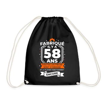 Fabrication vintage 58 ans - Origine - Sac de sport léger - noir - Devant