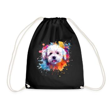 Splash Art Bichon Fris Dog Colorful - Turnbeutel - Schwarz - Vorne
