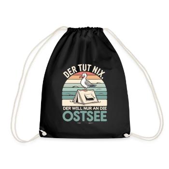  Der Tut Nix Der Will Nur An Die Ostsee Camping - Turnbeutel - Schwarz - Vorne