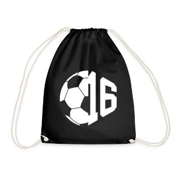 NON. 16 FOOTBALLEUR NUMÉRO 16 FOOTBALL 16E ANNIVERSAIRE - Sac de sport léger - noir - Devant