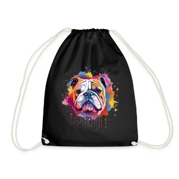 Portrait éclaboussé du Bulldog - Sac de sport léger - noir - Devant