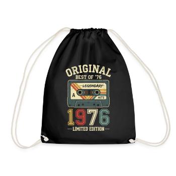 Original 1976 Retro Cassette Tape 50th Birthday - Drawstring Bag - black - Front