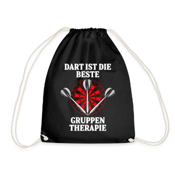 Dart ist die beste Gruppentherapie - Turnbeutel - Schwarz - Vorne