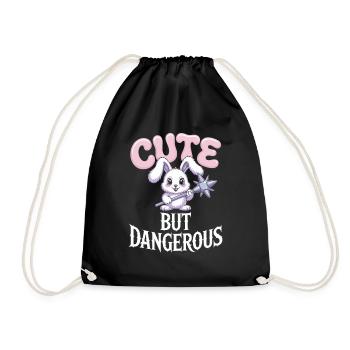 Süß Aber Gefährlich Cute Kawaii Aesthetic Katze - Drawstring Bag - black - Front