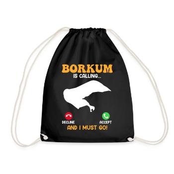 BORKUM APPELLE ET JE DOIS Y ALLER Drôle - Sac de sport léger - noir - Devant