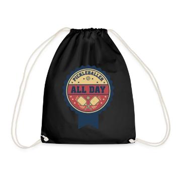 Pickleball Lustiger Pickleballer All Day Love - Turnbeutel - Schwarz - Vorne