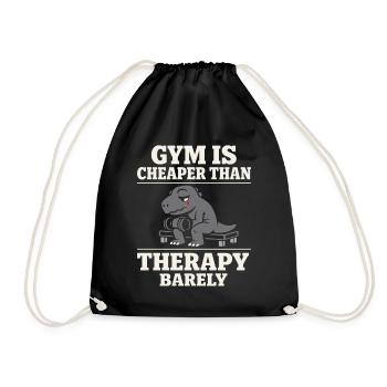 Emo Dinosaur Funny Gym Sad Workout Lifting - Drawstring Bag - black - Front