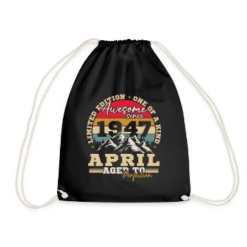 Avril 1947 Vintage Cadeau D'anniversaire - Sac de sport léger - noir - Devant