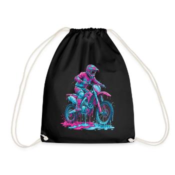 Motocross, Motocrossfahrer, Dirt Bike, Dirt Biker - Turnbeutel - Schwarz - Vorne