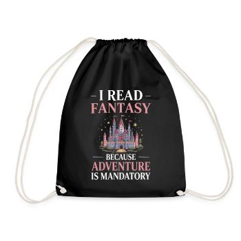 Fairytale Castle Fantasy Books Bookworm - Drawstring Bag - black - Front