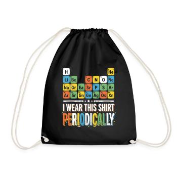 Periodensystem Shirt – bunte Typografie - Turnbeutel - Schwarz - Vorne