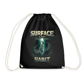 Freediving Freediving Surface Is Just Habit - Drawstring Bag - black - Front