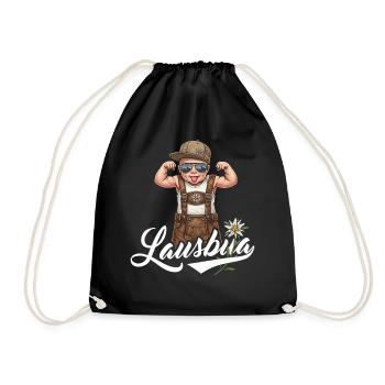 Lausbua T-Shirt Herren Trachtenshirt Kinder Tracht - Turnbeutel - Schwarz - Vorne