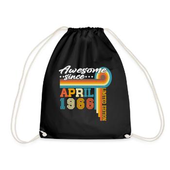 Cadeau d’anniversaire Vintage Born d’avril 1966 - Sac de sport léger - noir - Devant