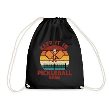 Pickleball Keep It In Game lustige Spieler-Paddel - Turnbeutel - Schwarz - Vorne