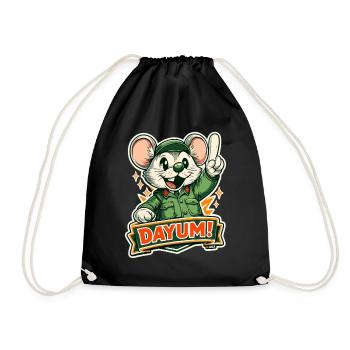 Dayum-Maus in grüner Uniform - Turnbeutel - Schwarz - Vorne