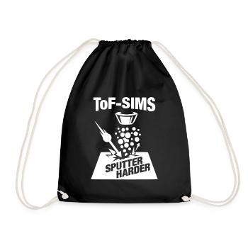 ToF-SIMS Ion Mass Spectrometry Sputtering - Drawstring Bag - black - Front