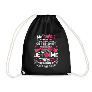Ma Chérie Tee Je t'aime Formidable - Sac de sport léger - noir - Devant