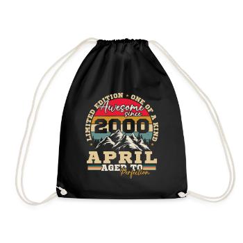 Avril 2000 Vintage Cadeau D'anniversaire - Sac de sport léger - noir - Devant
