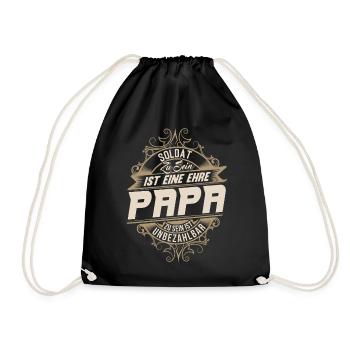 Soldat Papa - Turnbeutel - Schwarz - Vorne