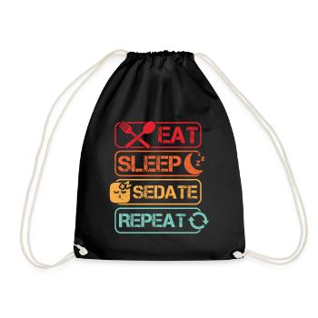 Anesthesiologist Eat Sleep Sedate Anesthesia - Drawstring Bag - black - Front