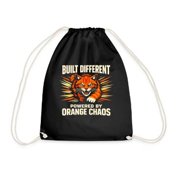 Orange Cat Chaos Funny Cat Orange Tabby Meme - Drawstring Bag - black - Front