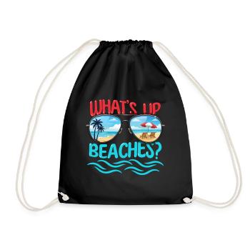 What's Up Beaches Family Vacation Trip Cruising - Drawstring Bag - black - Front