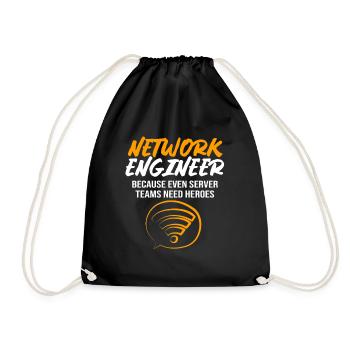 Netzwerk Informatiker Programmierer Admin - Turnbeutel - Schwarz - Vorne