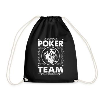 Poker Team Vintage Card Player Design - Turnbeutel - Schwarz - Vorne