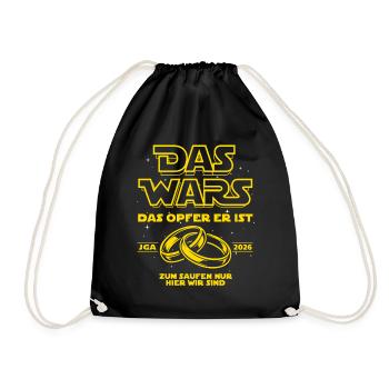 JGA 2026 Das Wars. Das Opfer er ist - Bier saufen - Turnbeutel - Schwarz - Vorne