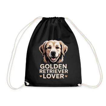 Golden Retriever Lover - Drawstring Bag - black - Front
