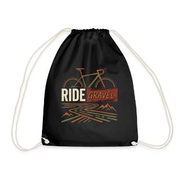 Gravel Bike Ride Bike Adventure Outdoor - Drawstring Bag - black - Front