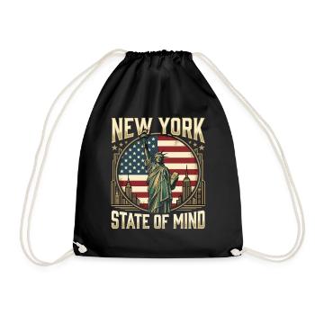 Cadeau vintage de la Statue de la Liberté de New York - Sac de sport léger - noir - Devant