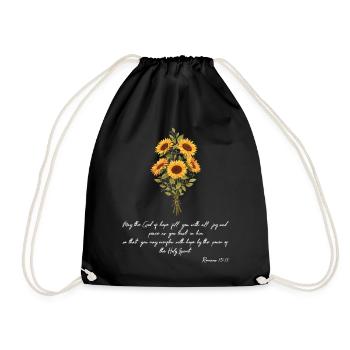 Christian Sunflower Positivity God Religion - Drawstring Bag - black - Front
