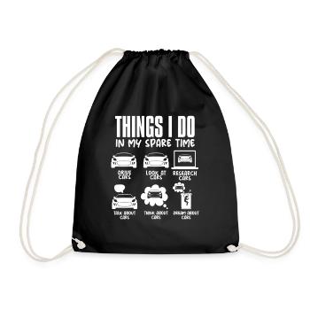 What I do in my free time: Funny Automec - Drawstring Bag - black - Front
