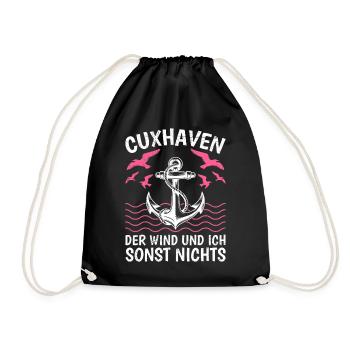 CUXHAVEN DER WIND UND ICH SONST NICHTS Lustig - Turnbeutel - Schwarz - Vorne