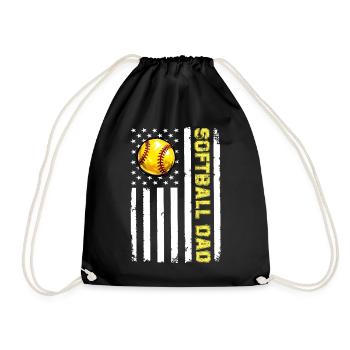 Camo Softball Dad PNG, Vatertagsdesign - Turnbeutel - Schwarz - Vorne