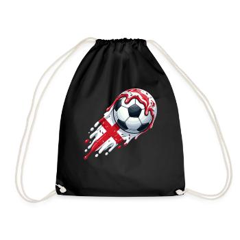 Red and White Melting Icecream Football Ball Art - Drawstring Bag - black - Front