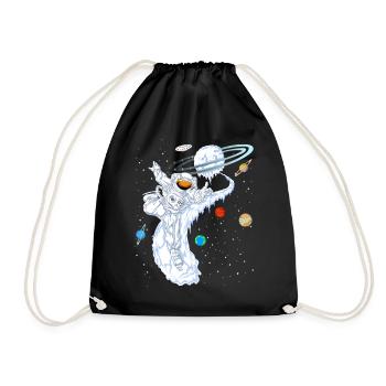 Astronaut Skiing Planet Shirt - Drawstring Bag - black - Front