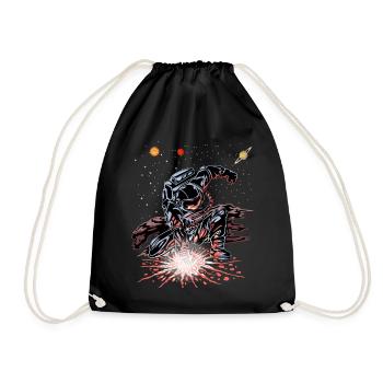 Astronaut Punch Galaxy Shirt - Drawstring Bag - black - Front