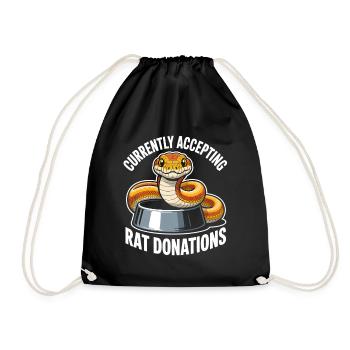 Rat donations wanted | King Python Humor - Drawstring Bag - black - Front