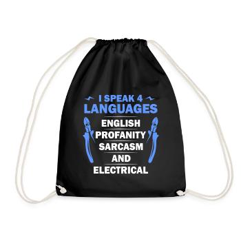 Je parle 4 langues Tee - Sac de sport léger - noir - Devant