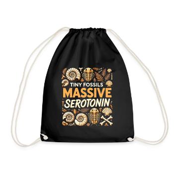 Small fossils, great luck | Fossil hunting - Drawstring Bag - black - Front
