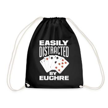Facilement distrait par l’Euchre - Sac de sport léger - noir - Devant