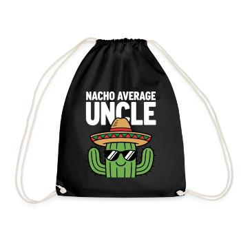 Nacho Average Uncle Funny Cinco de Mayo - Drawstring Bag - black - Front