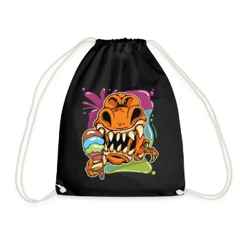 Aimer le dessin animé T-Rex - Sac de sport léger - noir - Devant