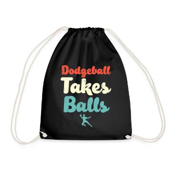 Le ballon au prisonnier prend des balles - Sac de sport léger - noir - Devant