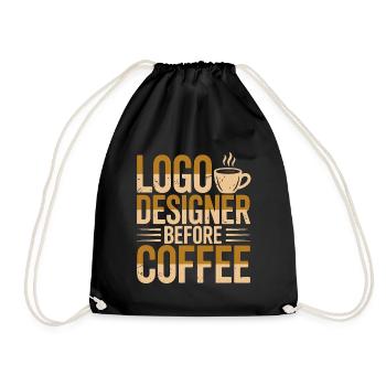 Logo Designer Before Brand Designer Coffee Lover - Turnbeutel - Schwarz - Vorne